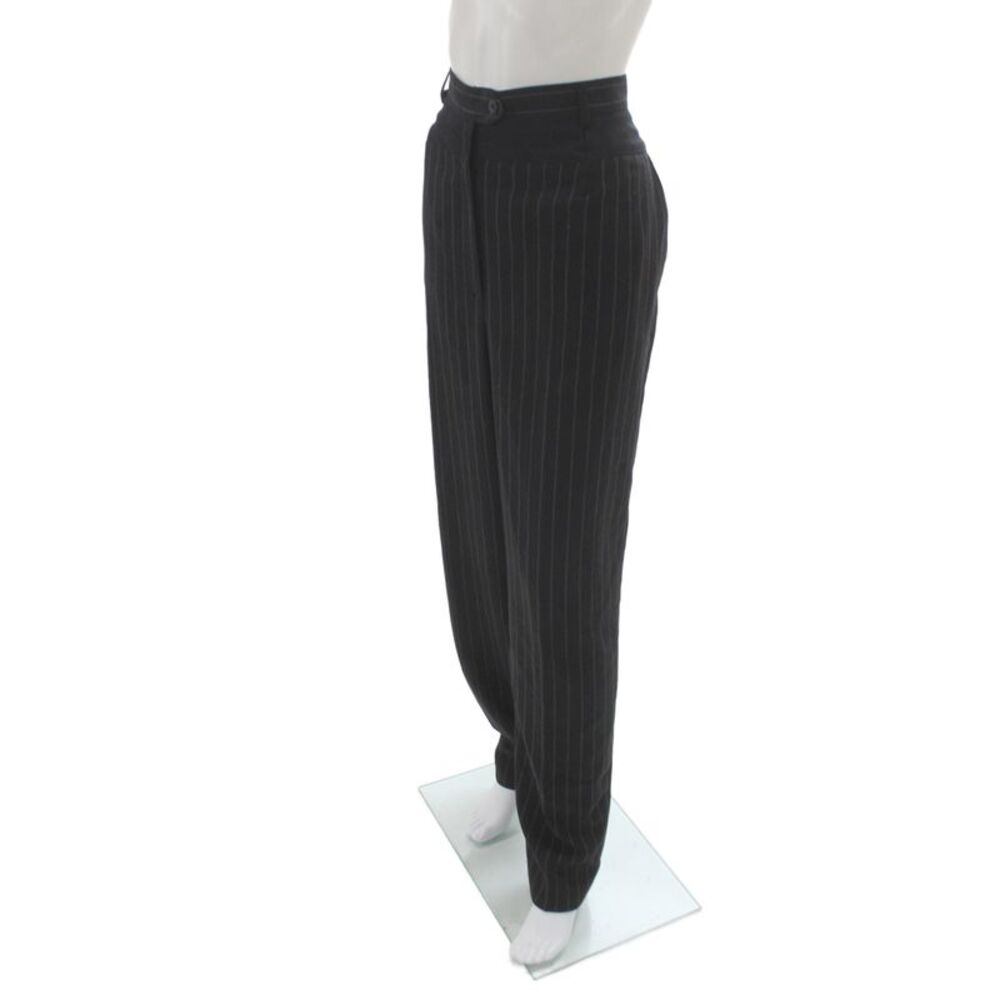 Escada Margaretha Ley Womens Dress Pants Black Striped Wool Button Size 44